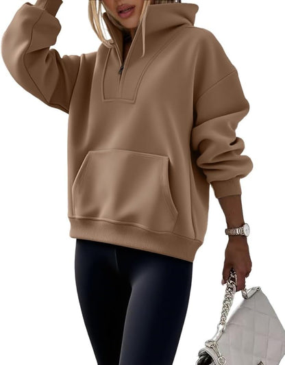 Oversized Half Zipper Sweatshirt