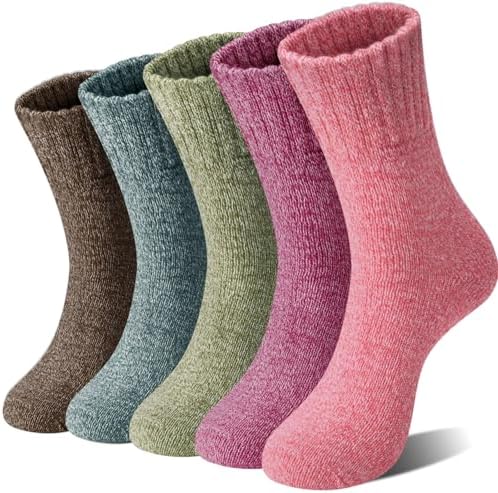 Loritta Women's Wool Socks - Warm Winter Knit Crew Calf-Length Socks for Hiking Boots, Cozy Boot Socks, Perfect Gift & Stocking Stuffer