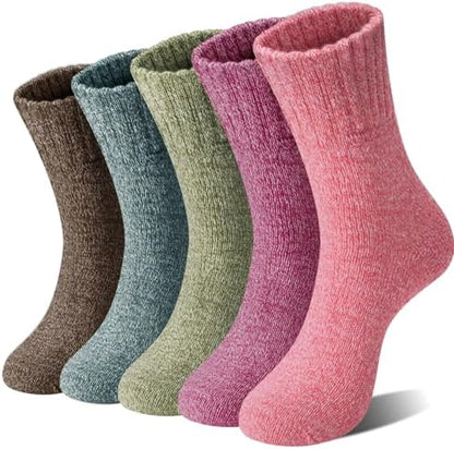 Loritta Women's Wool Socks - Warm Winter Knit Crew Calf-Length Socks for Hiking Boots, Cozy Boot Socks, Perfect Gift & Stocking Stuffer
