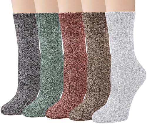 Loritta Women's Wool Socks - Warm Winter Knit Crew Calf-Length Socks for Hiking Boots, Cozy Boot Socks, Perfect Gift & Stocking Stuffer