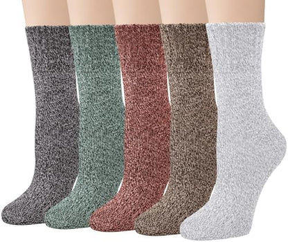 Loritta Women's Wool Socks - Warm Winter Knit Crew Calf-Length Socks for Hiking Boots, Cozy Boot Socks, Perfect Gift & Stocking Stuffer