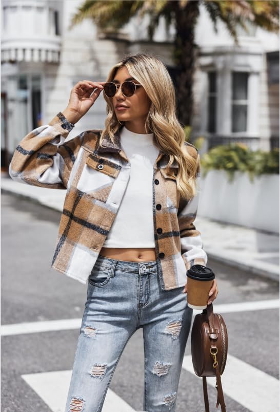 Effortless Chic Cropped Flannel Shacket