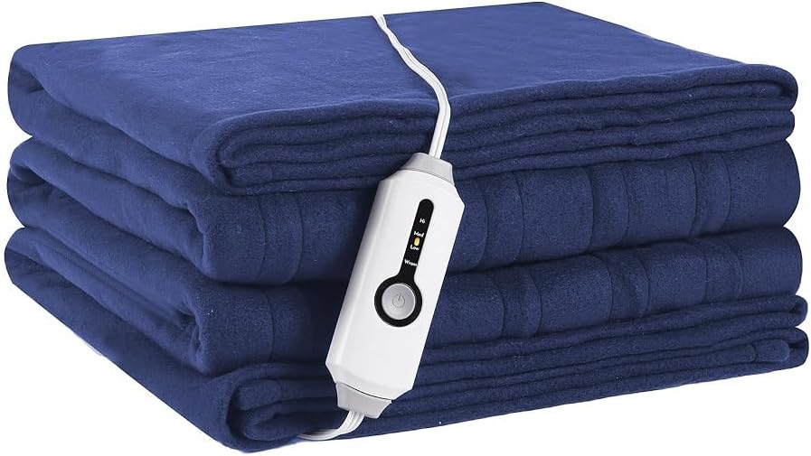 Ultra-Cozy Full-Size Electric Heated Blanket 72 x 84 in — Soft Flannel, Auto-Off (1–10 hrs), 6 Heat Settings, Machine Washable, Dark Grey