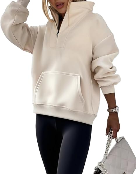 Oversized Half Zipper Sweatshirt