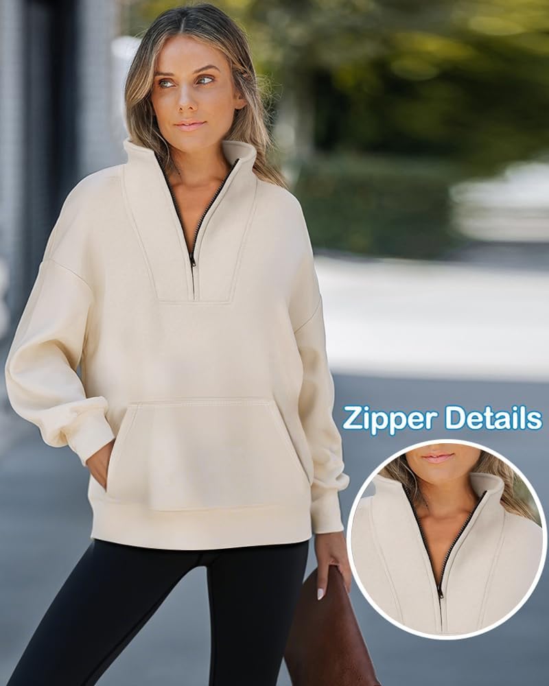 Oversized Half Zipper Sweatshirt
