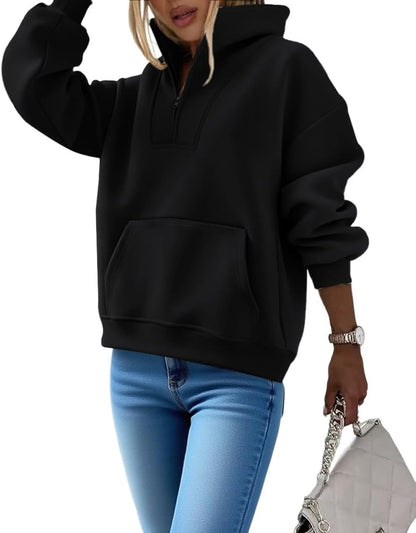 Oversized Half Zipper Sweatshirt