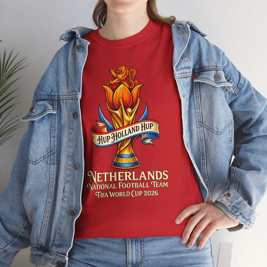Netherlands Football Tee — "Hup Holland Hup" Tulip Soccer Supporter Shirt