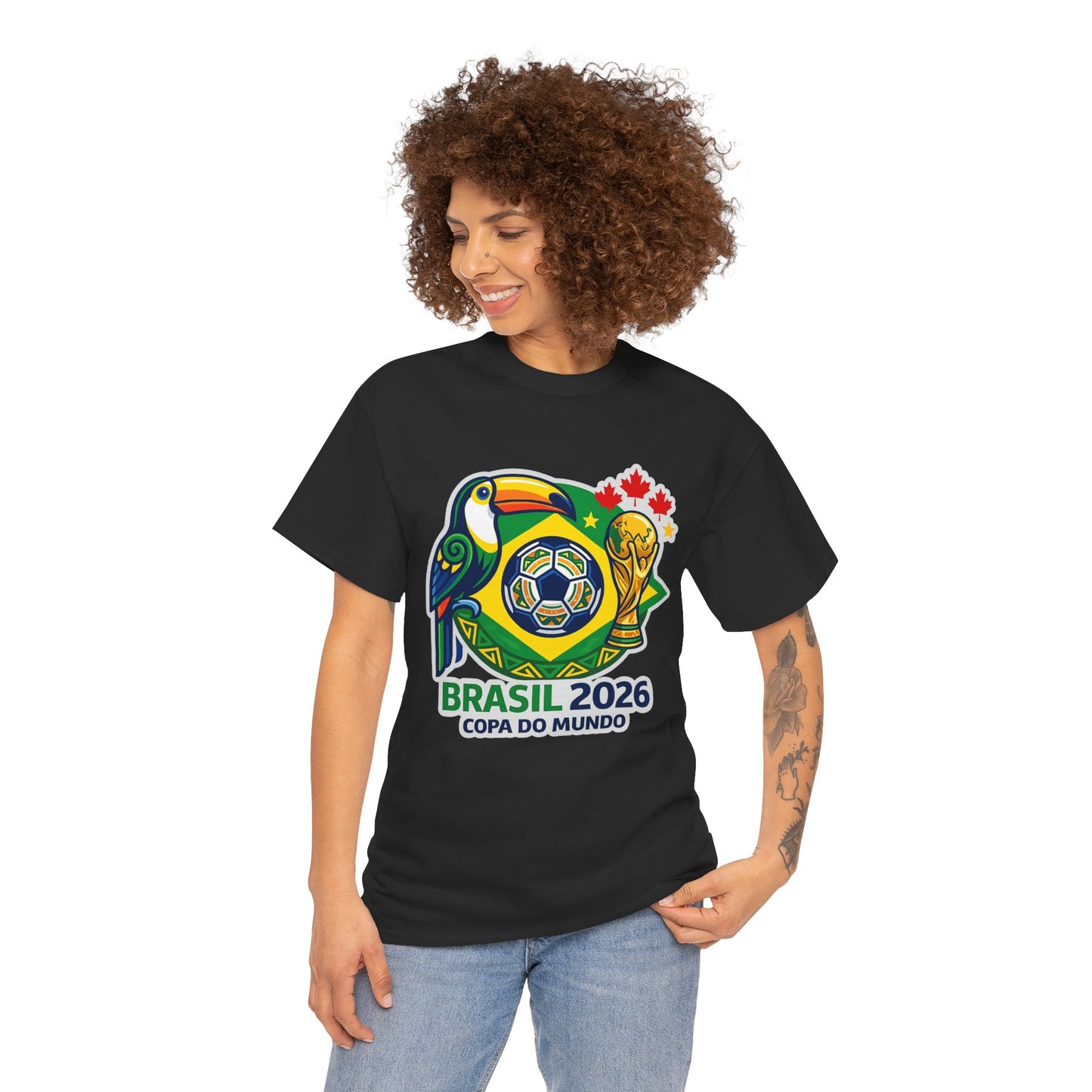 Brasil 2026 Copa do Mundo T-Shirt – Soccer World Cup Tee with Toucan & Trophy Design
