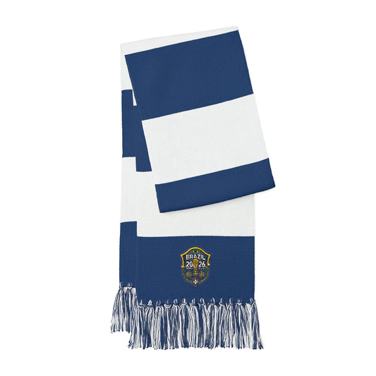 Embroidered Striped Spectator Scarf – Team Colors Fan Scarf with Crest
