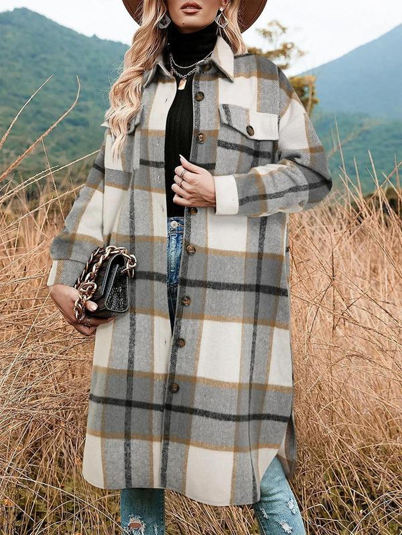Emily | Stylish Warm Plaid Coat 4
