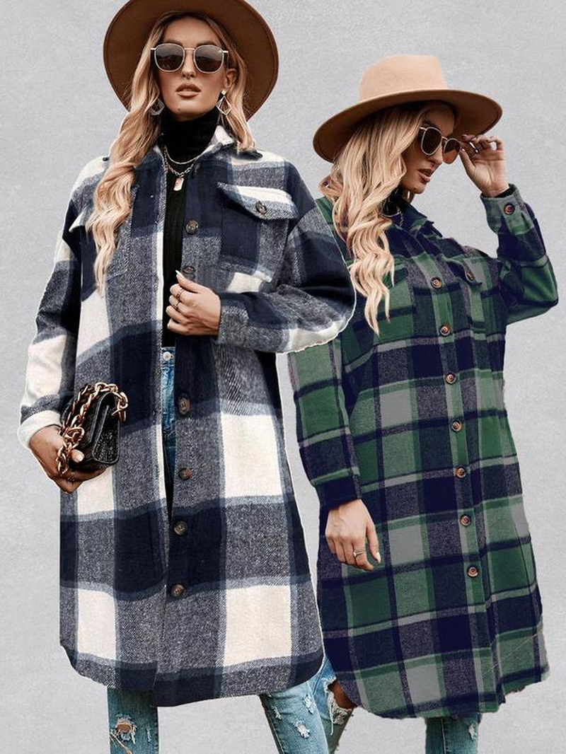 Emily | Stylish Warm Plaid Coat 16