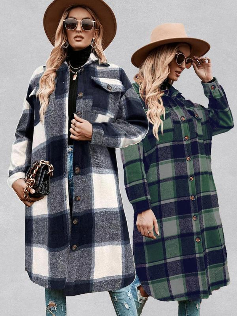 Emily | Stylish Warm Plaid Coat 16