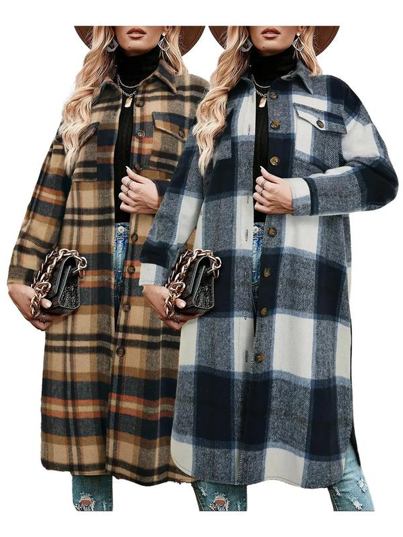 Emily | Stylish Warm Plaid Coat 13