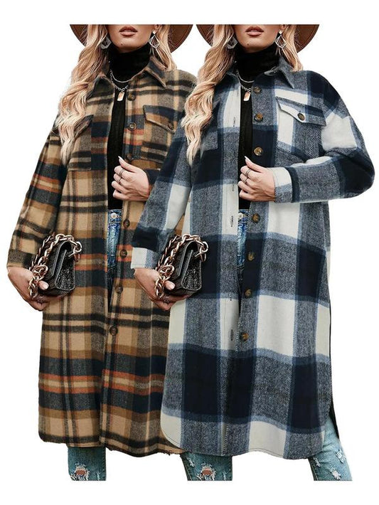 Emily | Stylish Warm Plaid Coat 13