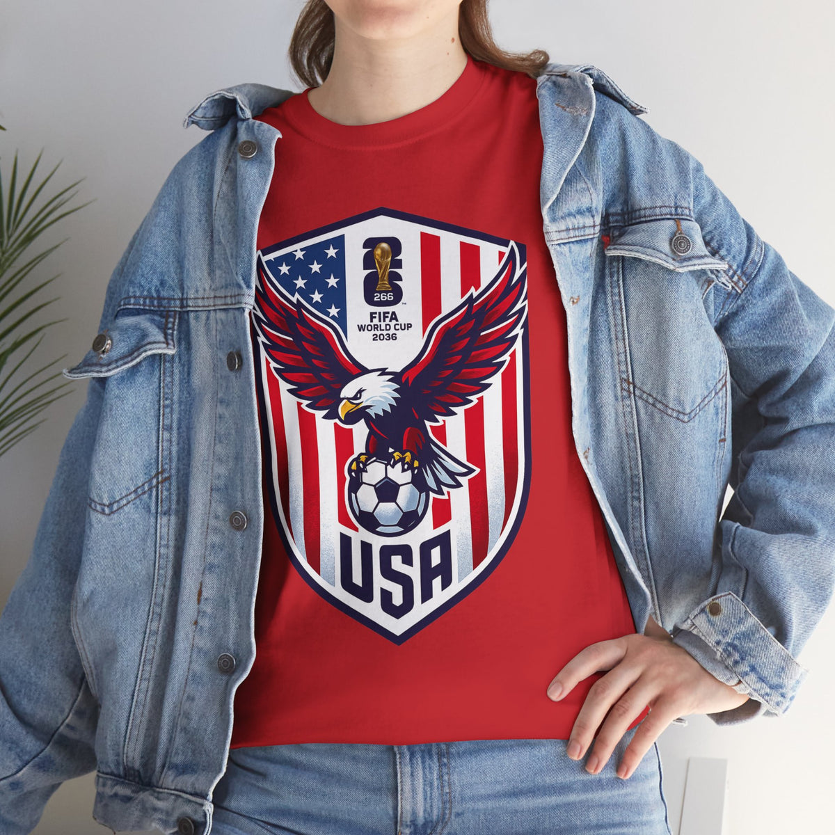 USA Eagle Soccer Shield T‑Shirt — Patriotic American Football Fan Tee