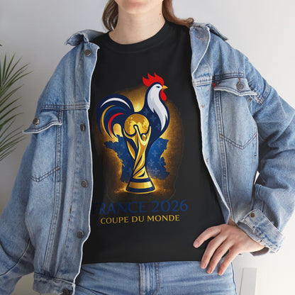 France 2026 World Cup T-Shirt – Rooster & Trophy Soccer Tee