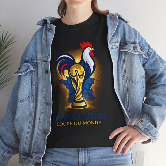 France 2026 World Cup T-Shirt – Rooster & Trophy Soccer Tee