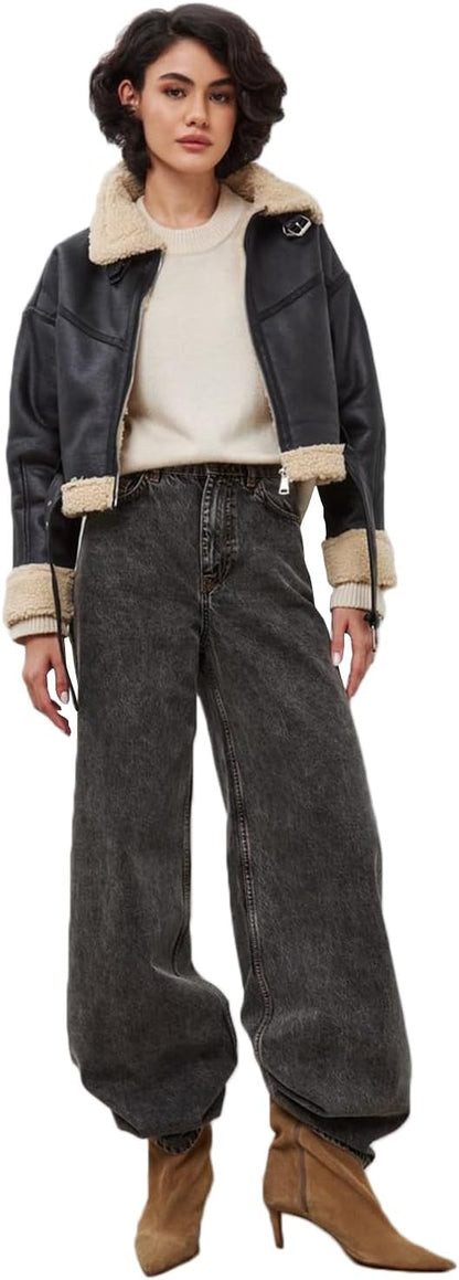 Faux Fur Aviator Jacket