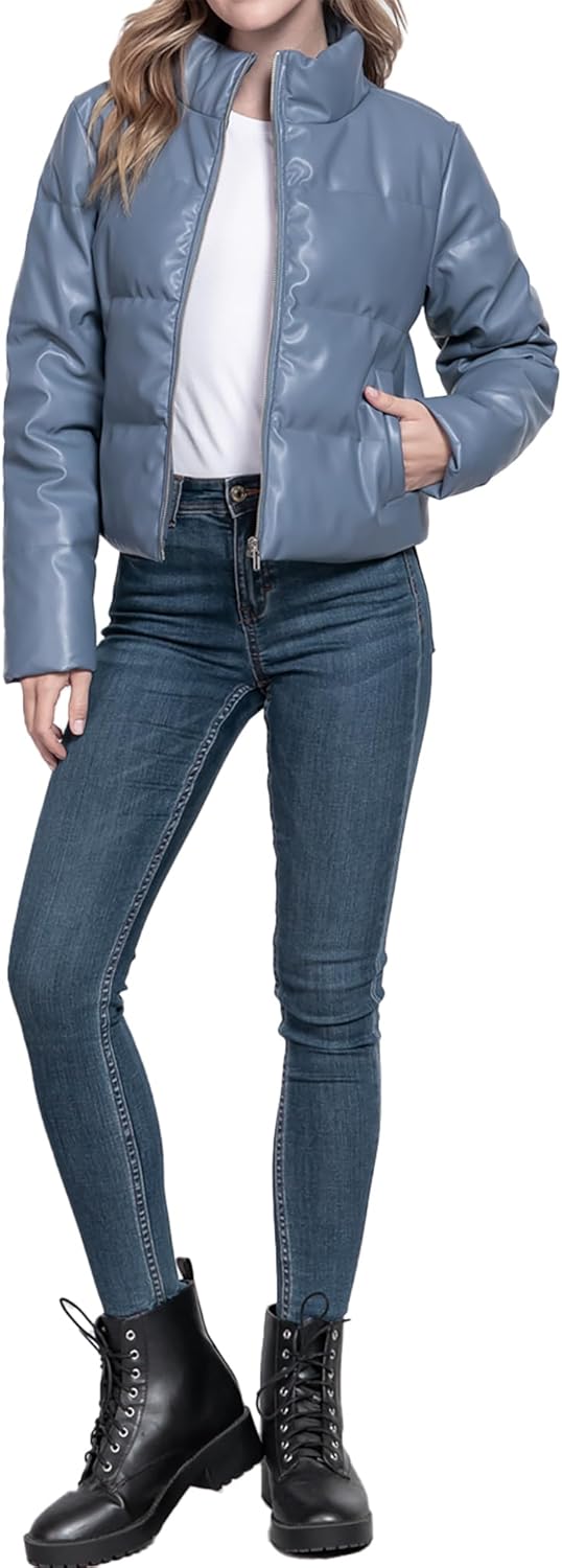 Quilted Puffer Jacket - Women's Lightweight Winter Coat