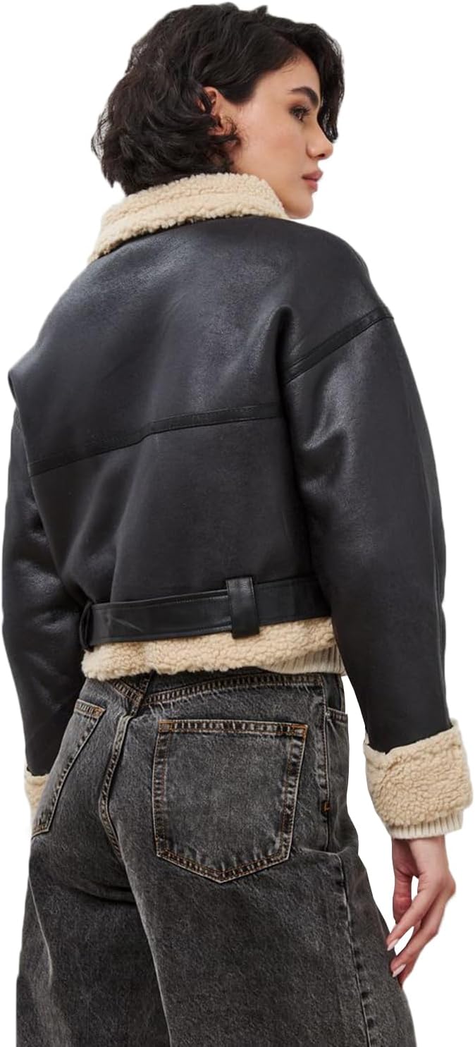 Faux Fur Aviator Jacket