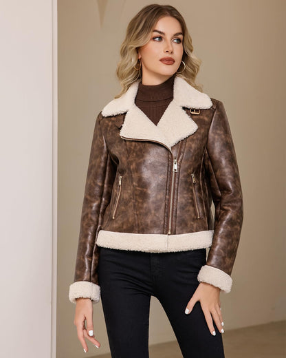 Faux Shearling Moto Jacket