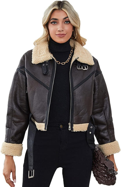 Faux Fur Aviator Jacket