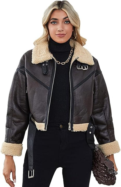 Faux Fur Aviator Jacket