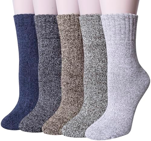Loritta Women's Wool Socks - Warm Winter Knit Crew Calf-Length Socks for Hiking Boots, Cozy Boot Socks, Perfect Gift & Stocking Stuffer
