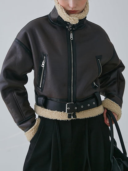 Faux Fur Aviator Jacket