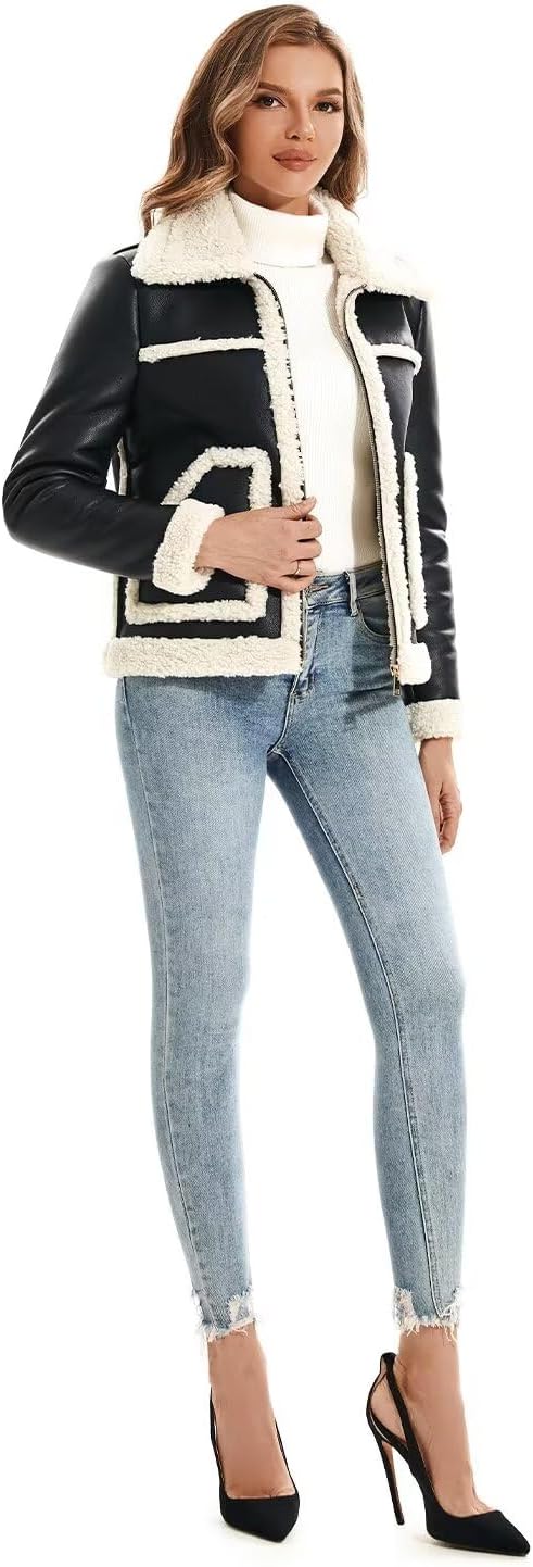 Faux Shearling Moto Jacket