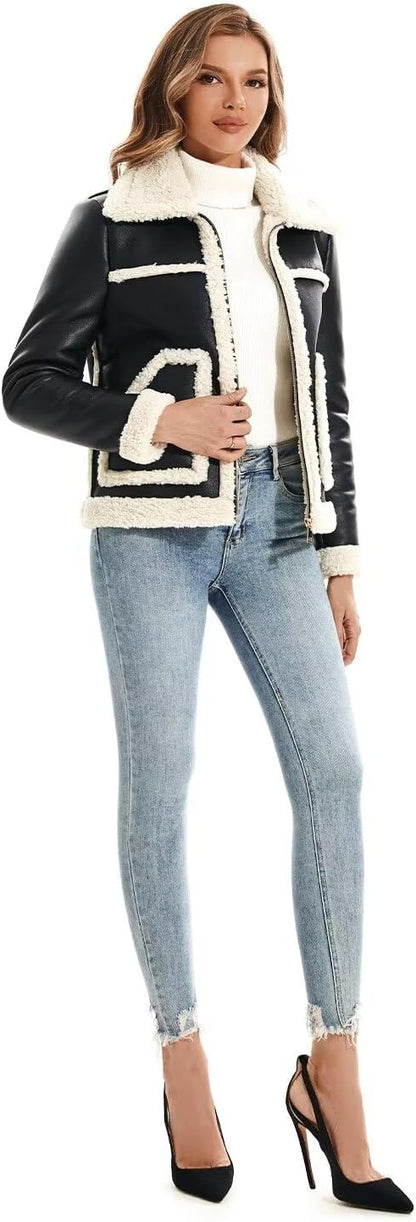 Faux Shearling Moto Jacket
