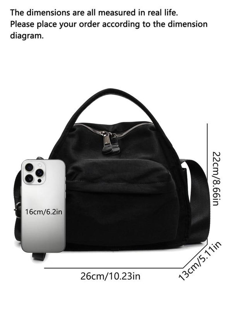 Women'S Elegant Solid Color Shoulder Bag, Fashionable Zipper Crossbody Bag for Daily Use, 2025 Fall & Winter Versatile High-Quality Daily Commuting Bag, Casual Shoulder Bag