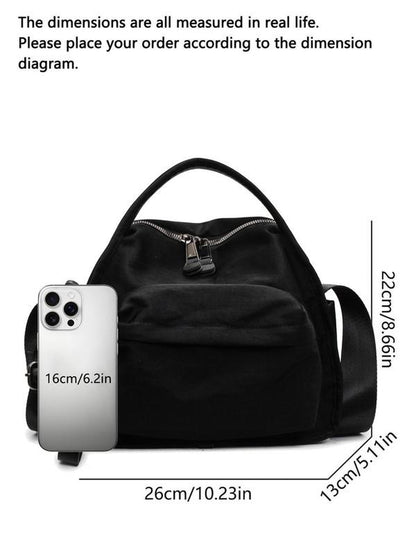 Women'S Elegant Solid Color Shoulder Bag, Fashionable Zipper Crossbody Bag for Daily Use, 2025 Fall & Winter Versatile High-Quality Daily Commuting Bag, Casual Shoulder Bag