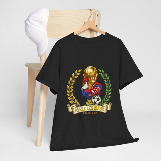 France Soccer Fan T‑Shirt — 'Allez Les Bleus' Rooster & World Cup Crest