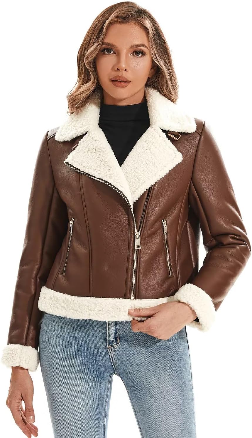 Faux Shearling Moto Jacket