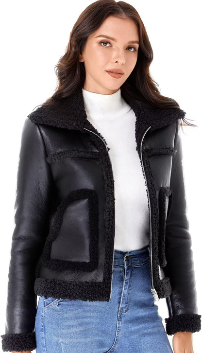 Faux Shearling Moto Jacket