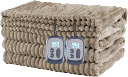 Ultra-Cozy Full-Size Electric Heated Blanket 72 x 84 in — Soft Flannel, Auto-Off (1–10 hrs), 6 Heat Settings, Machine Washable, Dark Grey