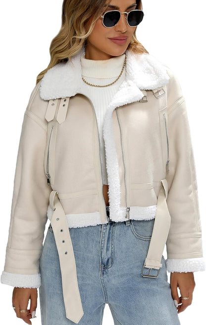 Faux Fur Aviator Jacket