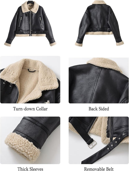 Faux Fur Aviator Jacket