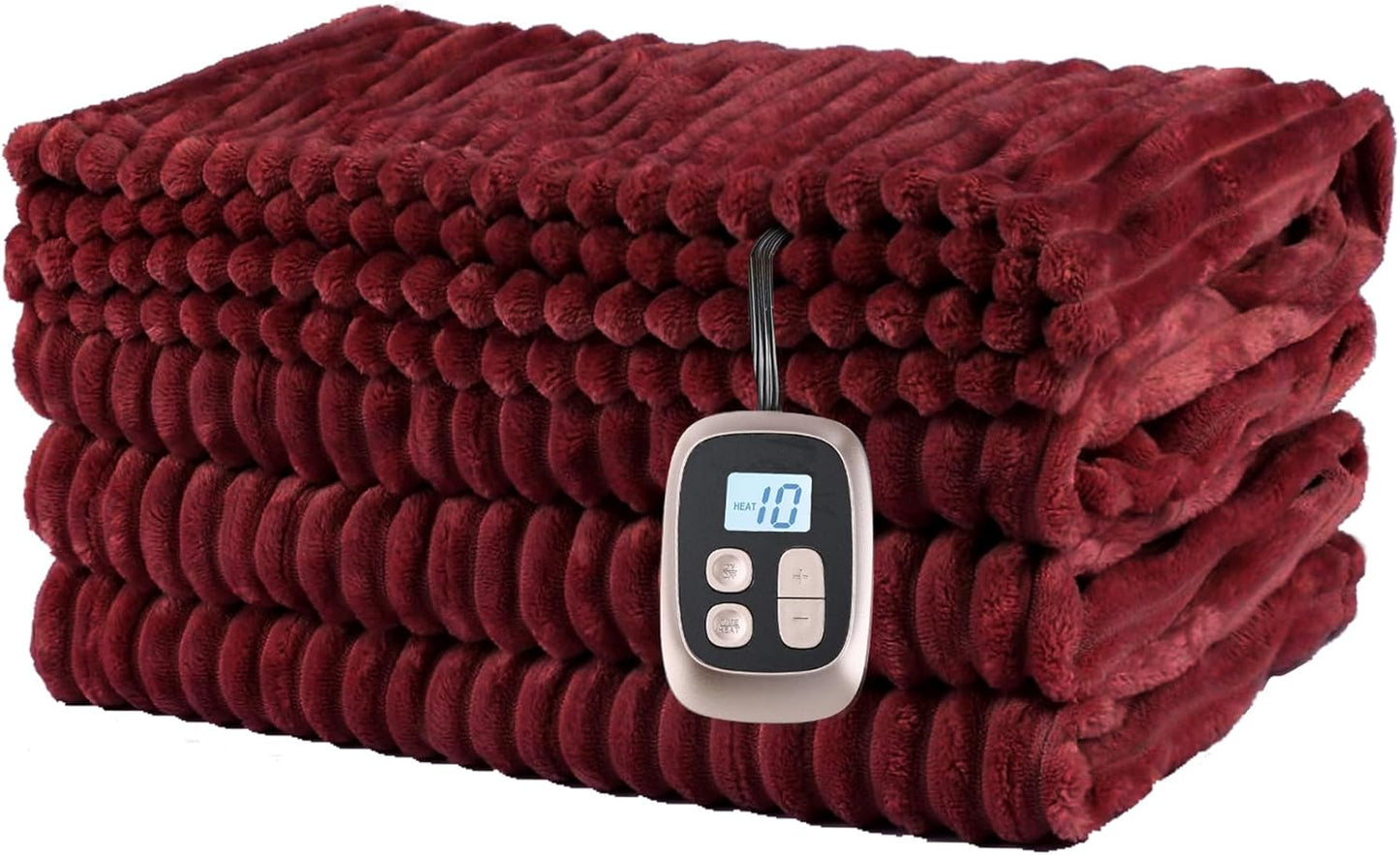 Ultra-Cozy Full-Size Electric Heated Blanket 72 x 84 in — Soft Flannel, Auto-Off (1–10 hrs), 6 Heat Settings, Machine Washable, Dark Grey