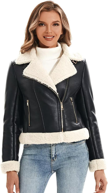 Faux Shearling Moto Jacket