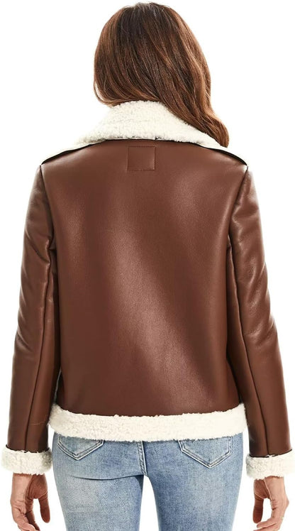 Faux Shearling Moto Jacket