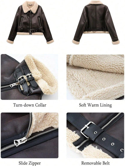 Faux Fur Aviator Jacket