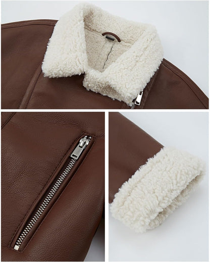 Faux Shearling Moto Jacket