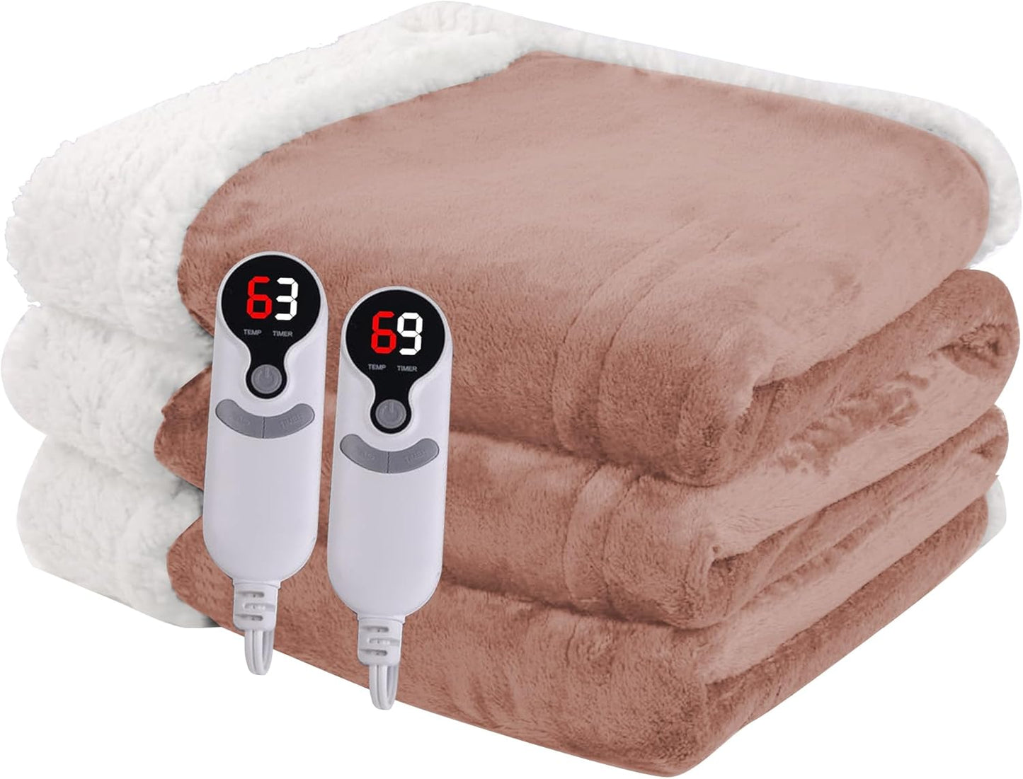 Ultra-Cozy Full-Size Electric Heated Blanket 72 x 84 in — Soft Flannel, Auto-Off (1–10 hrs), 6 Heat Settings, Machine Washable, Dark Grey