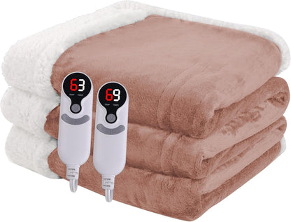 Ultra-Cozy Full-Size Electric Heated Blanket 72 x 84 in — Soft Flannel, Auto-Off (1–10 hrs), 6 Heat Settings, Machine Washable, Dark Grey