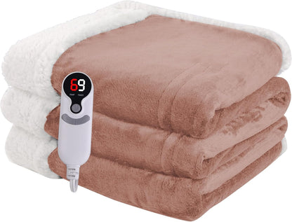 Ultra-Cozy Full-Size Electric Heated Blanket 72 x 84 in — Soft Flannel, Auto-Off (1–10 hrs), 6 Heat Settings, Machine Washable, Dark Grey