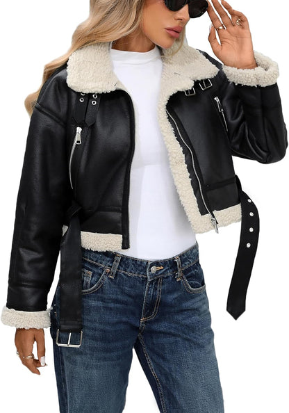 Faux Fur Aviator Jacket