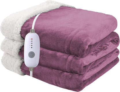 Ultra-Cozy Full-Size Electric Heated Blanket 72 x 84 in — Soft Flannel, Auto-Off (1–10 hrs), 6 Heat Settings, Machine Washable, Dark Grey