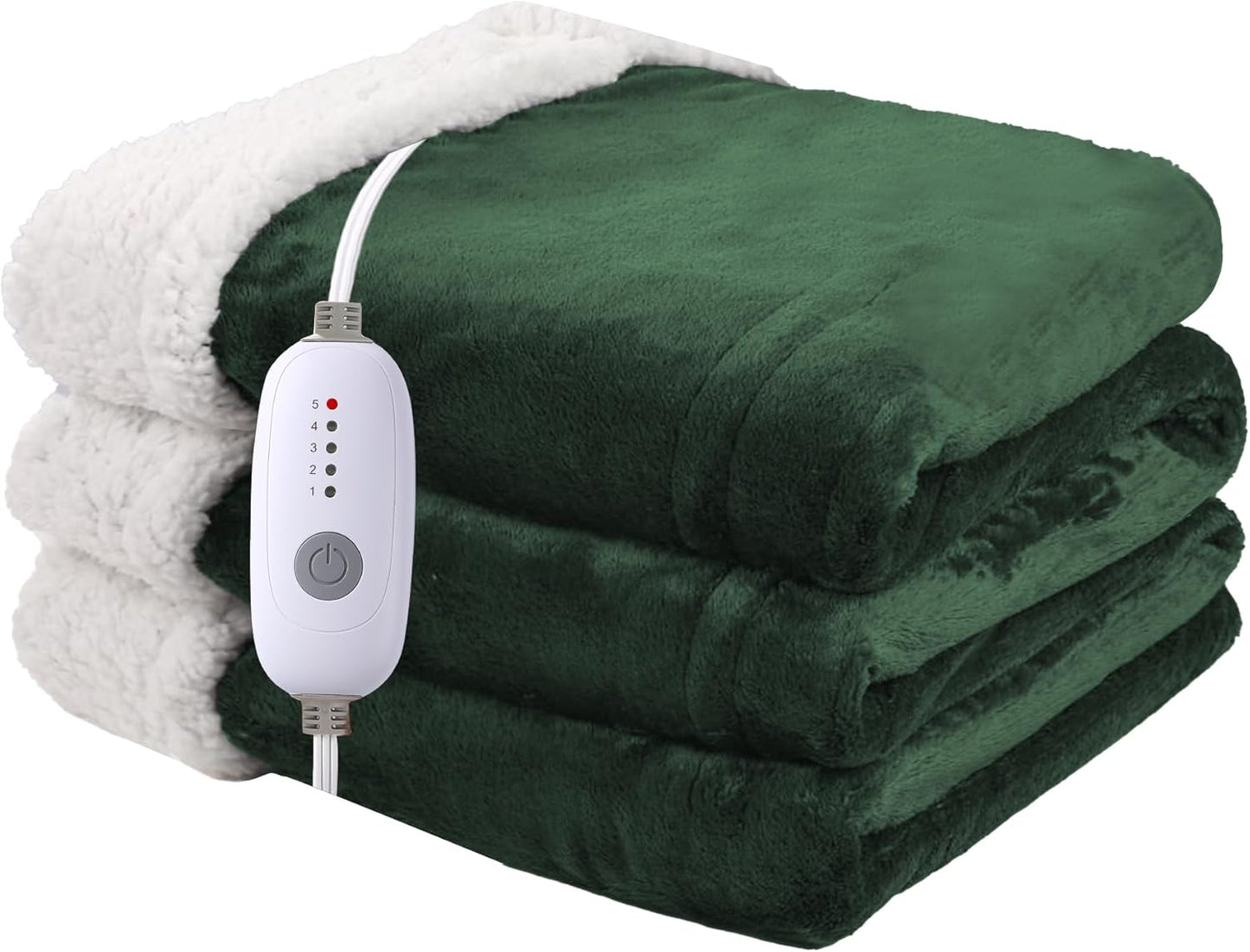 Ultra-Cozy Full-Size Electric Heated Blanket 72 x 84 in — Soft Flannel, Auto-Off (1–10 hrs), 6 Heat Settings, Machine Washable, Dark Grey